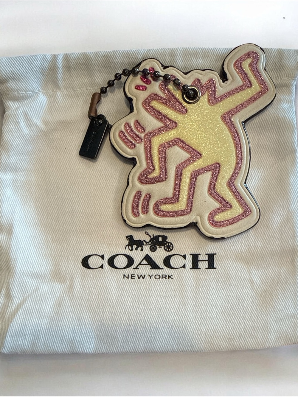 Coach × KEITH HARING Leather Hangtag Bag Charm - Collectible